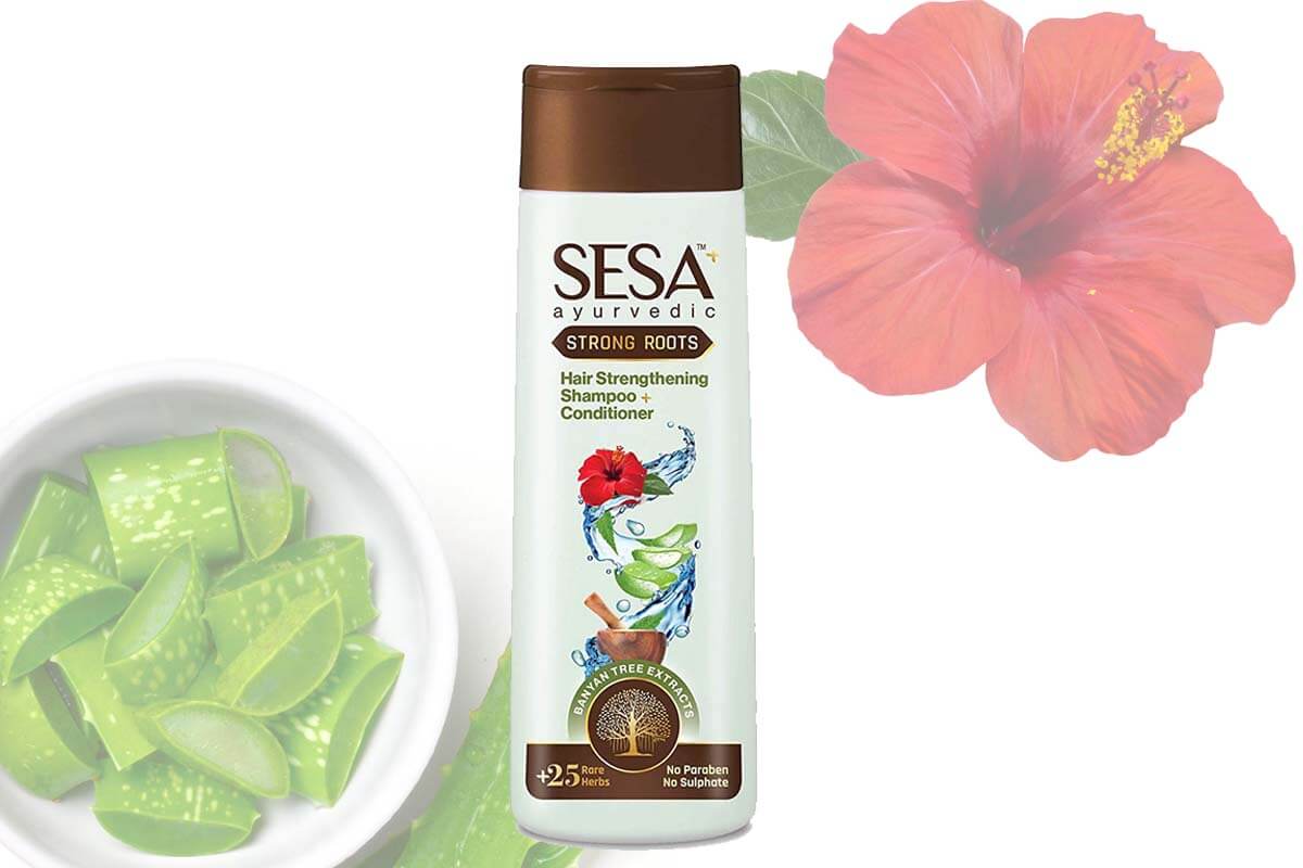 New launch Sesa Ayurvedic Strong Roots Hair Strengthening Shampoo and Conditioner for healthy and strong hair (1)