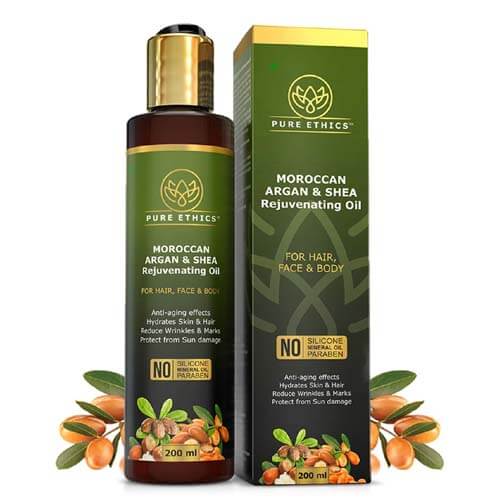 Onion Oil with Ginger, Moroccan Argan Oil with Shea Butter & Castor Oil with Vitamin E Oil for Skin & Hair 3 Pure Ethics Moroccan Argan Oil with Shea Butter