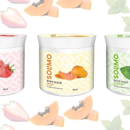 Strawberry, Papaya and Spearmint Body Scrub For Refreshed, Soft and Supple Skin