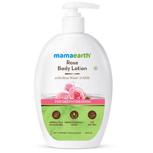 Mamaearth Rose Body Lotion with Rose Water and Milk For Deep Hydration