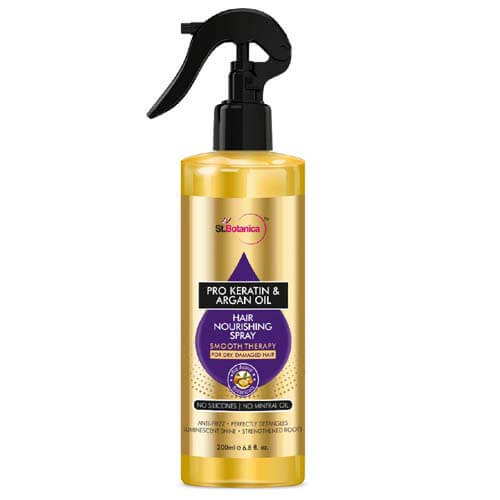 6 Tips to Follow for Dry Hair During This Winter Season 5 use StBotanica Pro Keratin Argan Oil Hair Nourishing Smooth Therapy Spray during winter