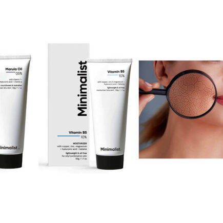 Minimalist Marula Oil 5% Face Moisturizer For Dry Skin & Minimalist Vitamin B5 10% Face Moisturizer For Oily Skin