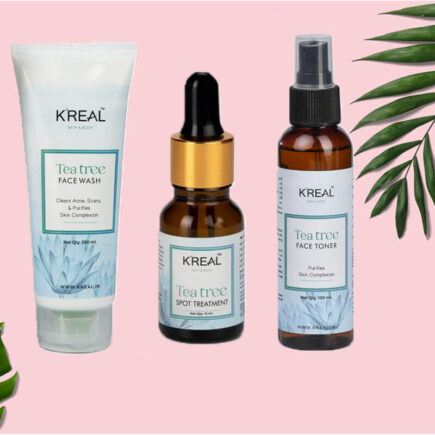 Give Your Skin Goodness of Tea Tree with KREAL Tea Tree Face Wash, Face Toner, Face Pack and Face Scrub
