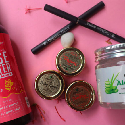 Organic Netra Rose water with Vitamin C & Aloe Vera Gel with Vitamin E & C for Healthy and Happy Skin