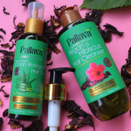 Pallava Organic Certified Organic Argan & Hibiscus Hair Cleanser & Advanced Bhringraj Hair Oil Review