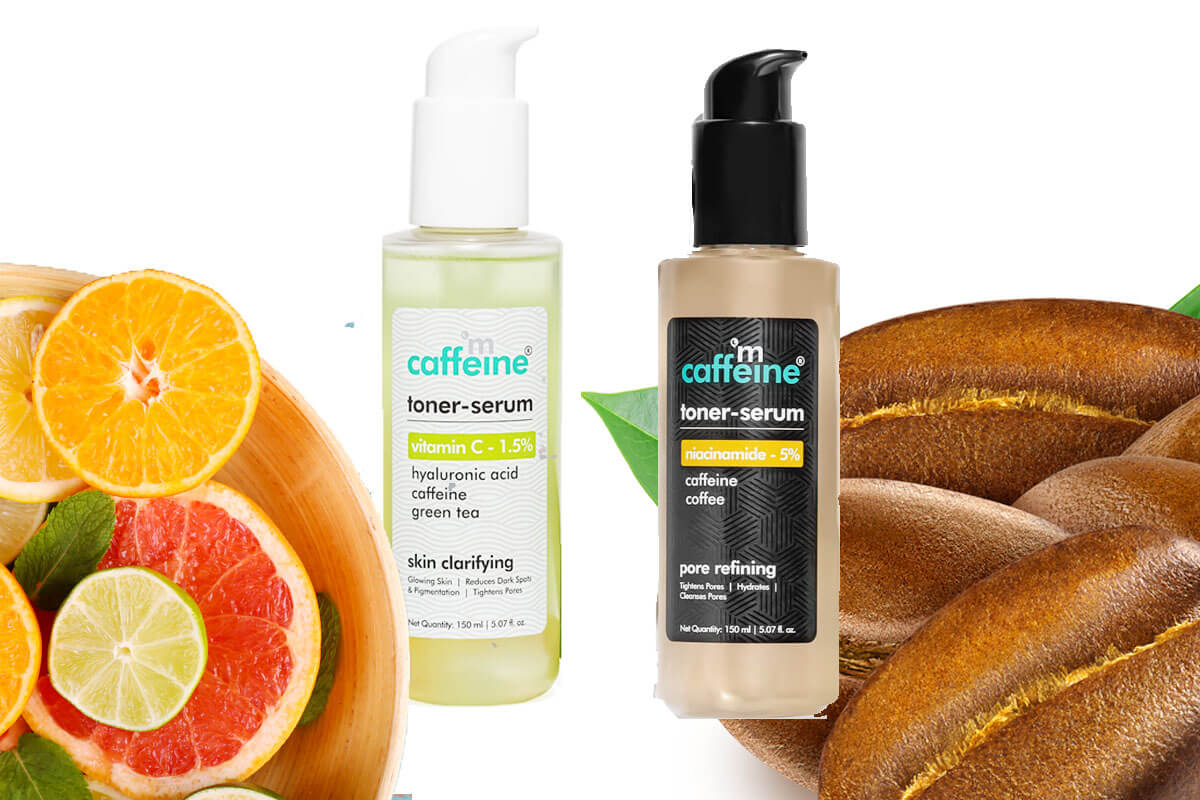 Why to Use mCaffeine 5% Niacinamide 2 in 1 Toner-Serum & 1.5% Vitamin C 2in1 Toner-Serum for Skin