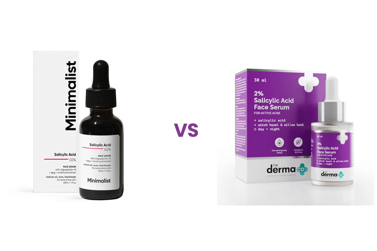 Minimalist 2% Salicylic Acid Serum Vs The Derma Co 2% Salicylic Acid Serum