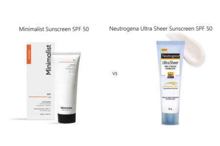 Minimalist Sunscreen SPF 50  Vs Neutrogena Ultra Sheer Sunscreen SPF 50